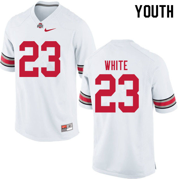 Ohio State Buckeyes De'Shawn White Youth #23 White Authentic Stitched College Football Jersey